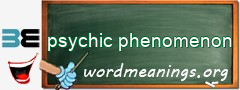 WordMeaning blackboard for psychic phenomenon